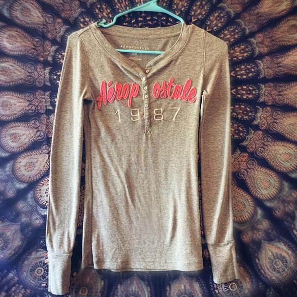 AEROPOSTALE ribbed long sleeve t-shirt - Picture 2 of 2